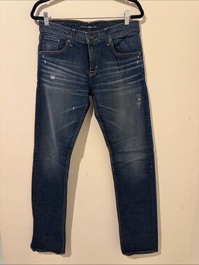 Big Star Slim Straight Jeans in Dark Blue with Fading Size 28